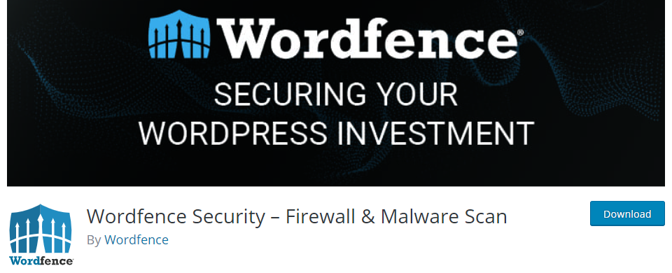 Wordfence Security - 방화벽 및 맬웨어 검사 - 최고의 WordPress 보안 플러그인