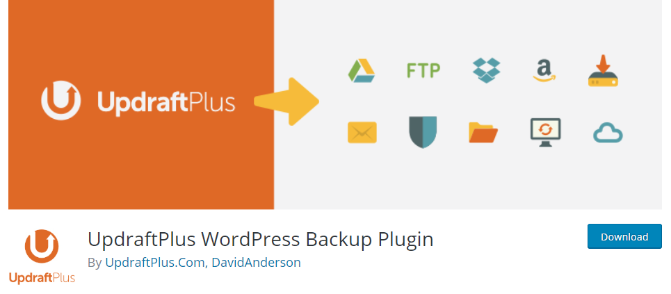 UpdraftPlus - 최고의 무료 WordPress 백업 플러그인