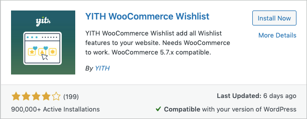 YITH WooCommerce ウィッシュリスト