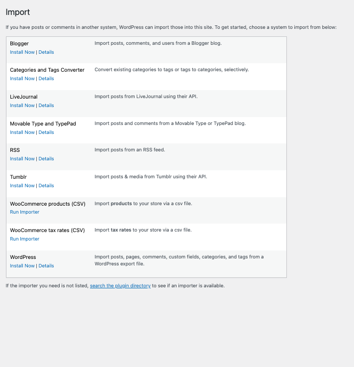 インポート エクスポート WooCommerce
