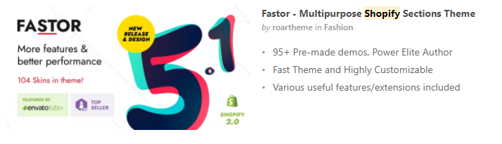 Fastor - 多目的 Shopify セクションのテーマ