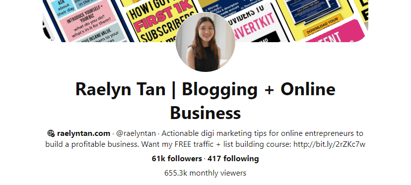 Especialista em Pinterest - Raelyn Tan