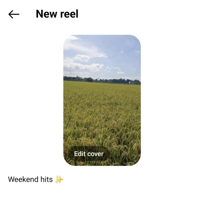 Instagram 卷轴编辑封面照片