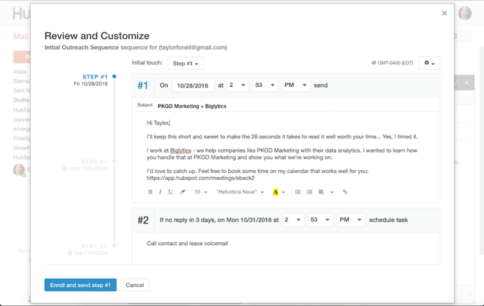 Use sales automation to manage initial outreach and follow ups