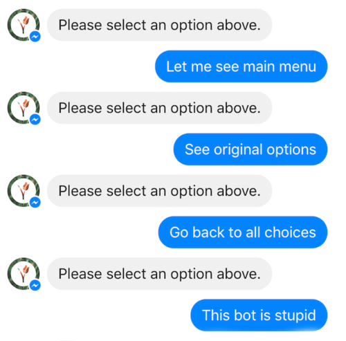 Chatbot pessimo