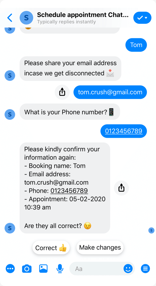 Appuntamento chatbot