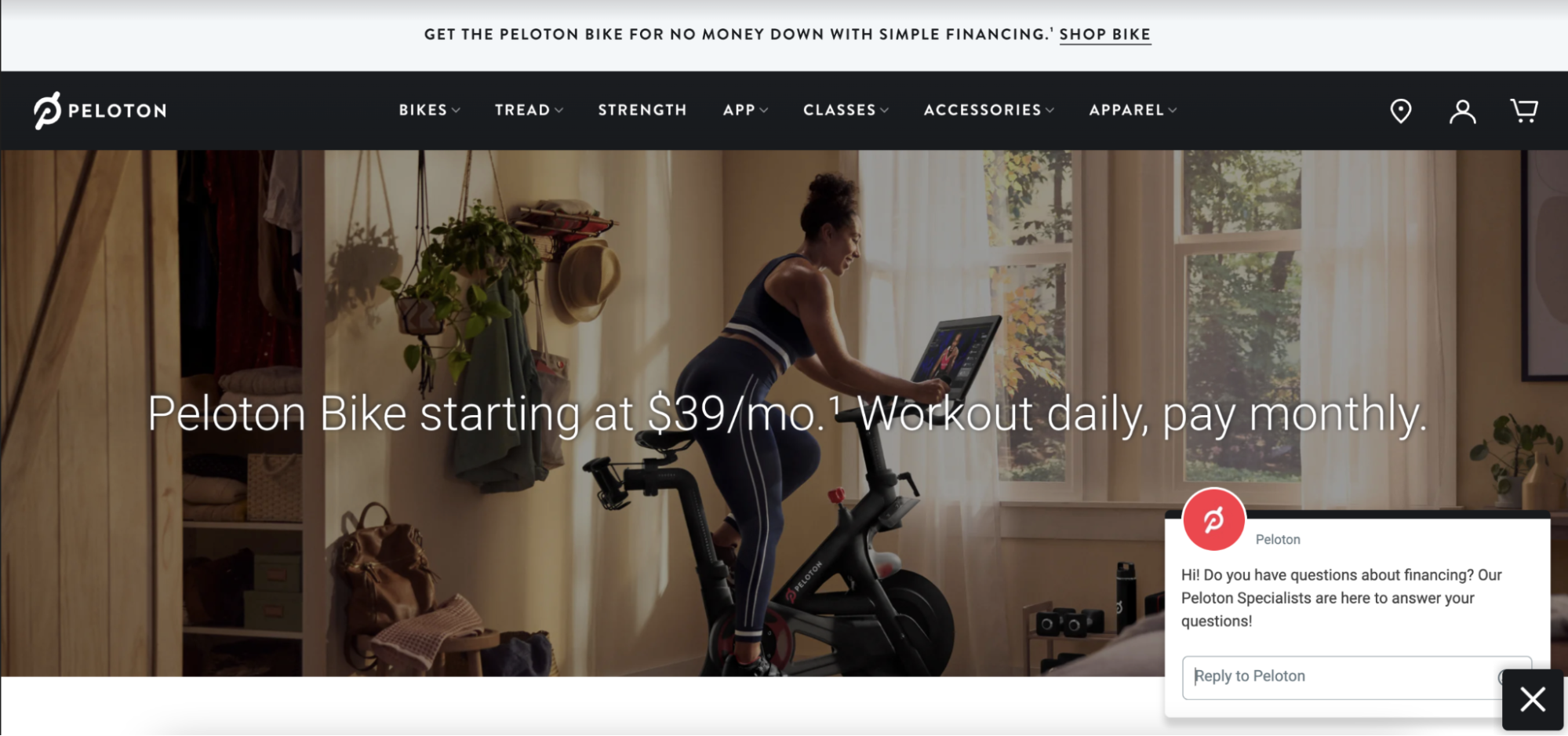Chatbot di Peloton