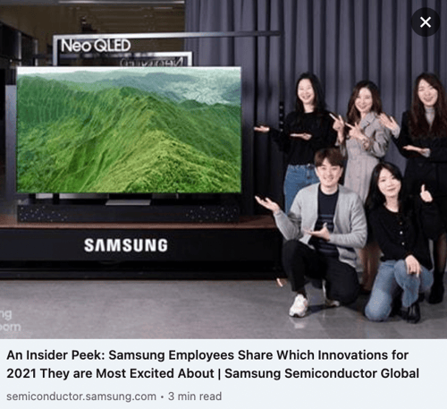 Samsung: ejemplo de estrategia de marketing B2B emocional en LinkedIn