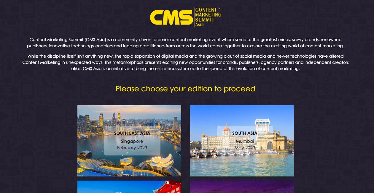 conferințe de marketing de conținut: CMS