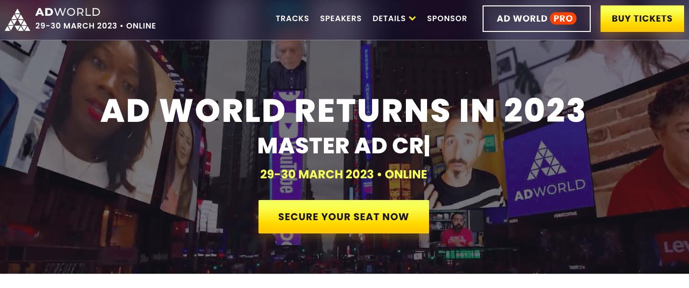 conferințe de marketing de conținut: AdWorld 2023