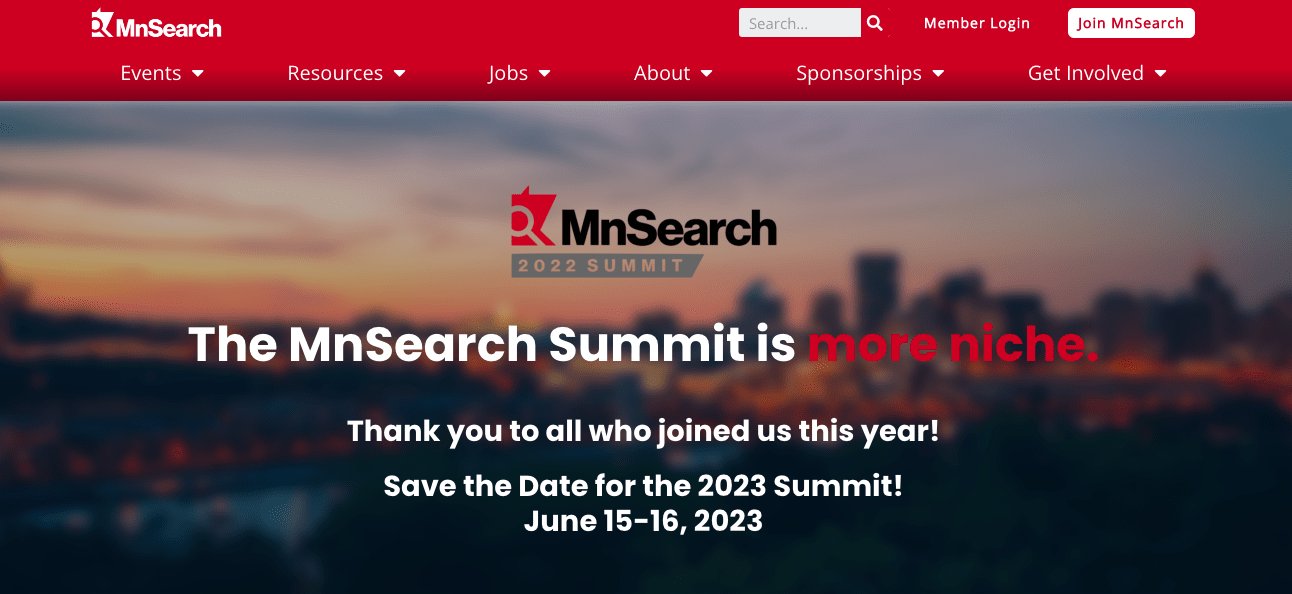 conferințe de marketing de conținut: MnSearch Summit