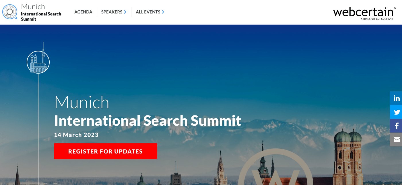 conferințe de marketing de conținut: Munchen International Search Summit