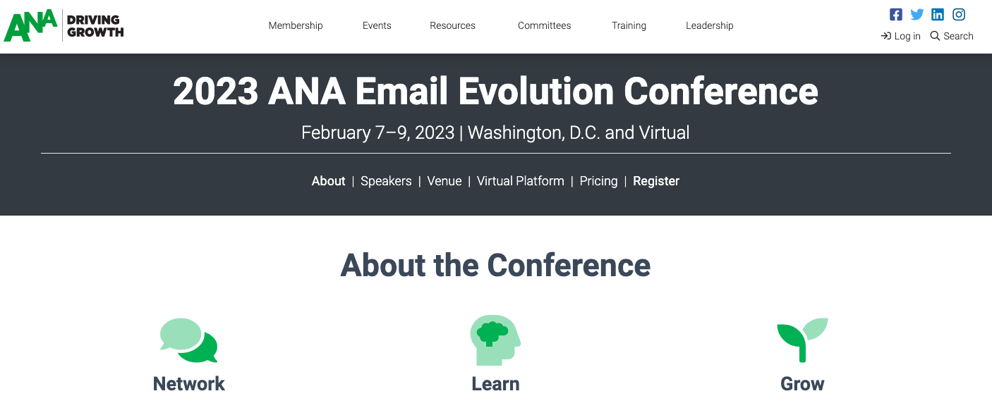 conferințe de marketing de conținut: ANA Email Evolution Conference