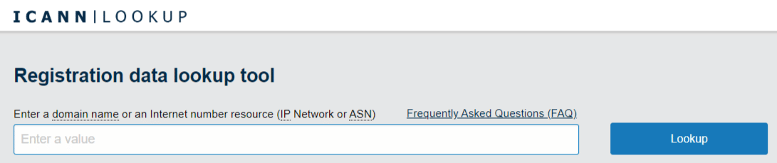 инструмент поиска icann