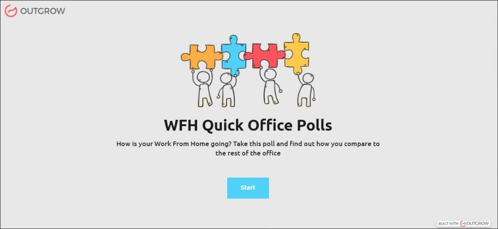 Perguntas rápidas da pesquisa de escritório do WFH