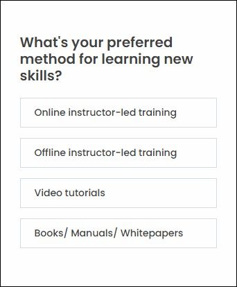 método preferido para aprender novas perguntas de pesquisa de habilidades