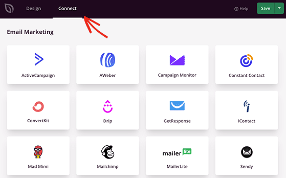 تكامل تسويق البريد الإلكتروني - RafflePress SeedProd email marketing integrations