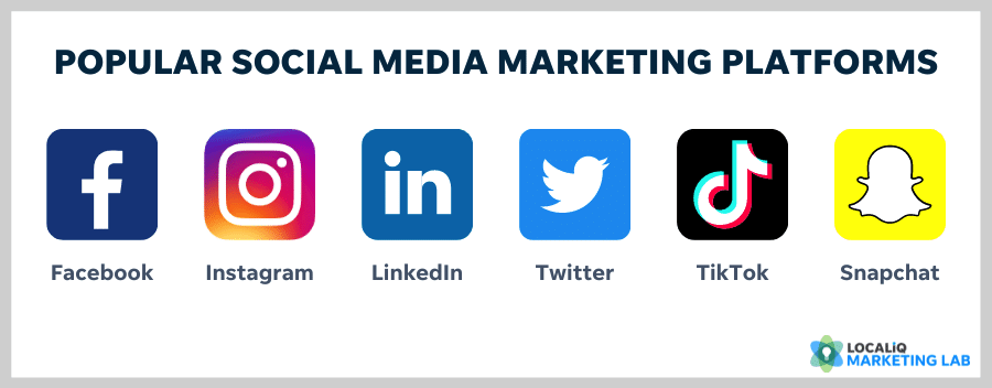 mejores plataformas de redes sociales para marketing local: facebook, instagram, linkedin, twitter, tiktok, snapchat