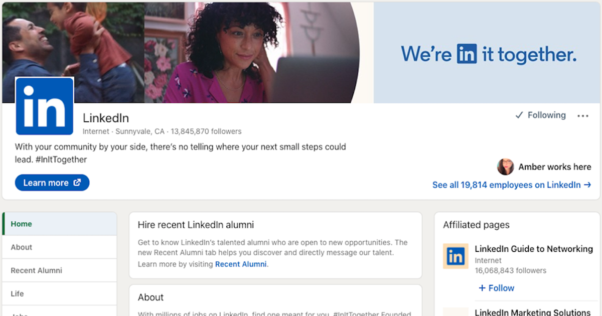 Halaman Perusahaan LinkedIn