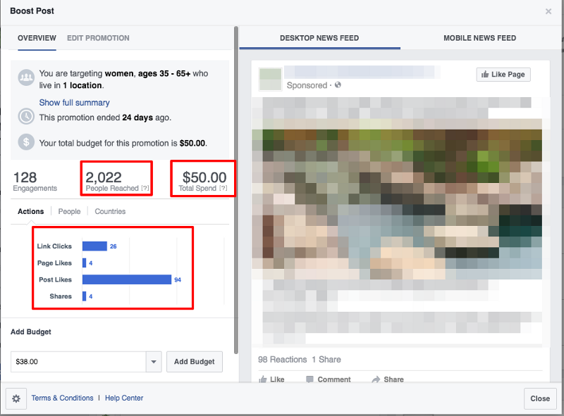 Facebook 광고 전환 - 부스트 포스트