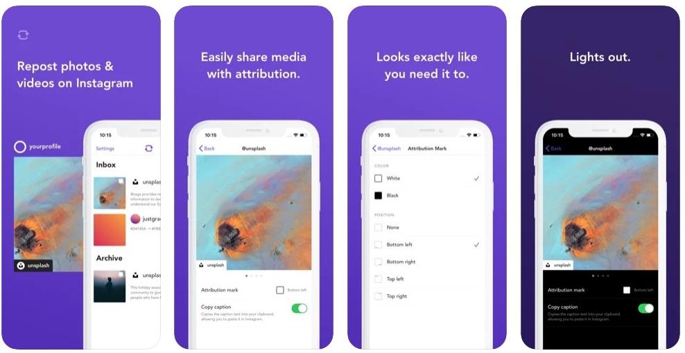 إعادة النشر لصورة تطبيق Instagram