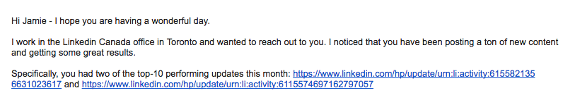 e-mail dyrektora na LinkedIn