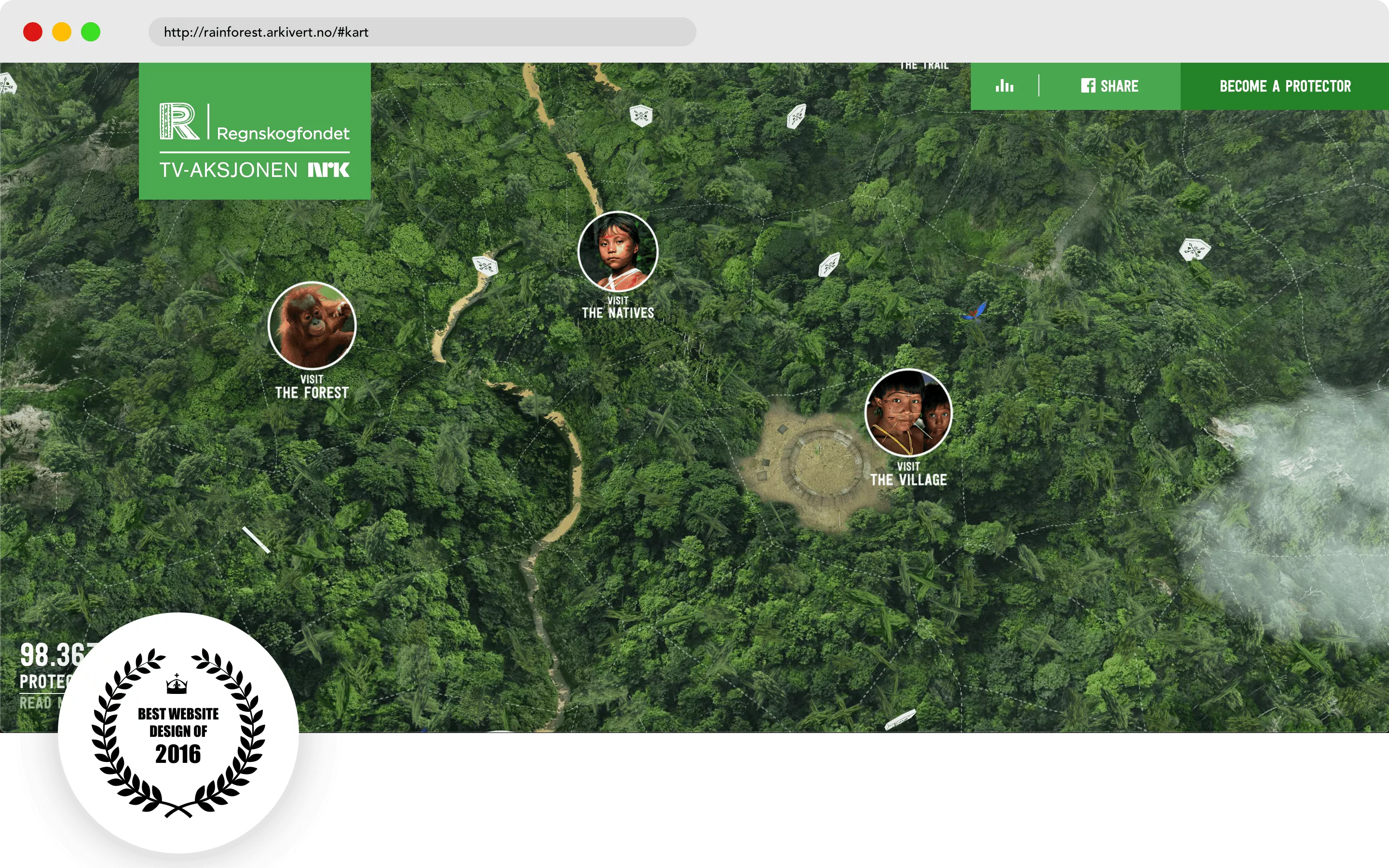 Progettazione di siti Web Arkivert della foresta pluviale