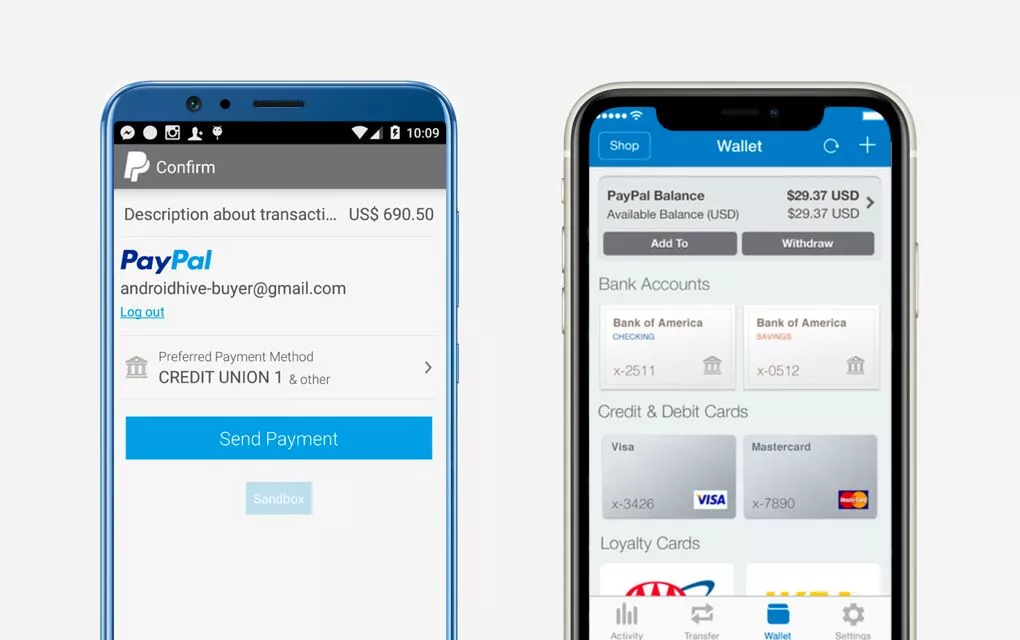 Мобильное приложение Paypal