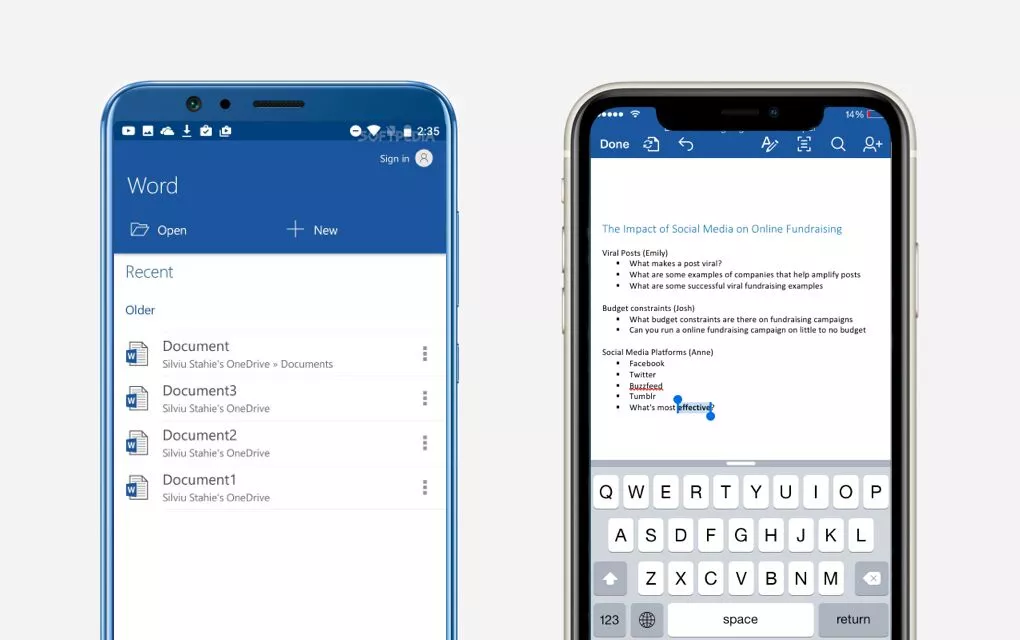 Мобильное приложение Microsoft Word