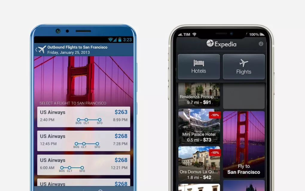 Мобильное приложение Expedia