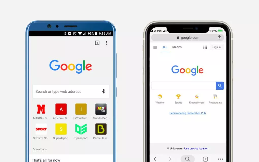 Мобильное приложение Google Chrome