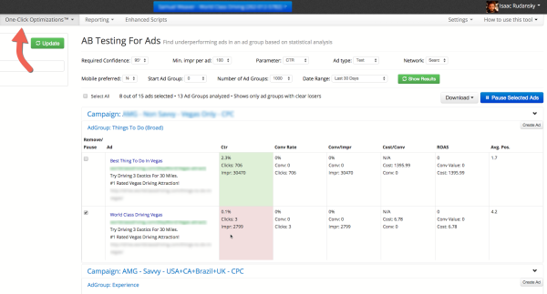 Ad AB Test di Google Ads Script