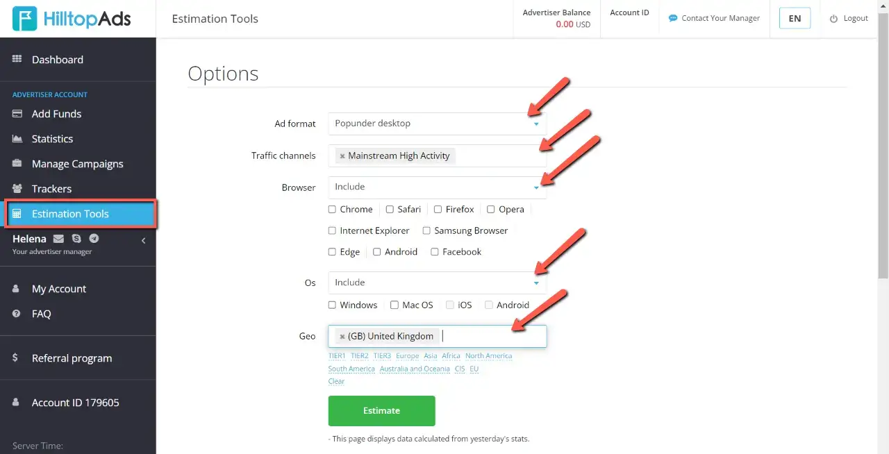 instrument de estimare a dealurilor