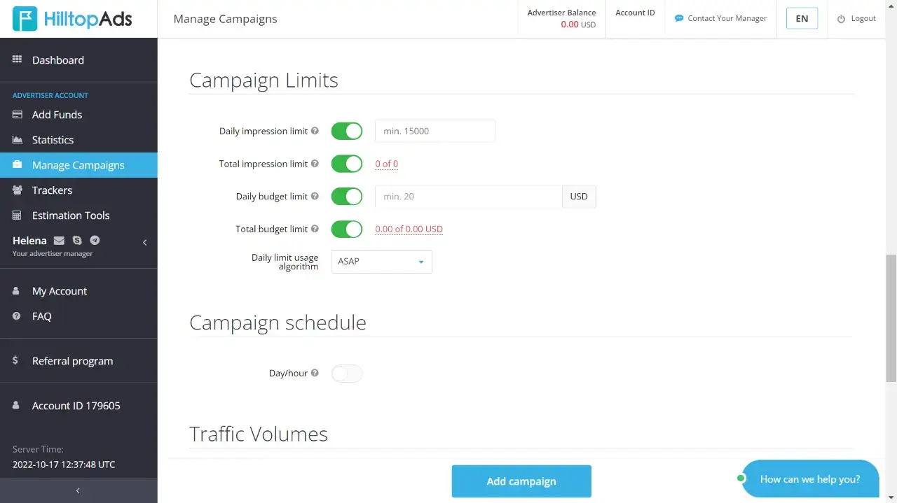 limites de campanha em colinas