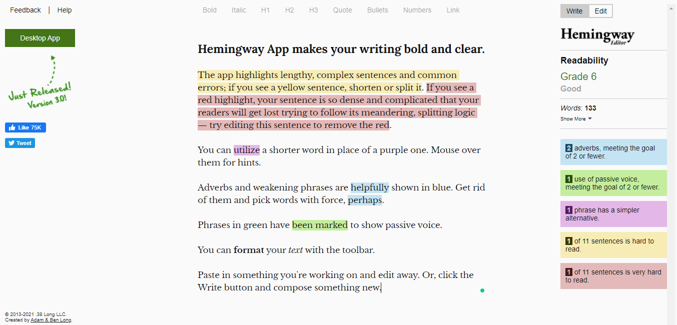 Redactor de Hemingway