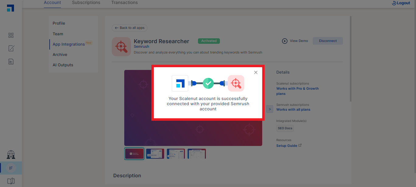 Scalenut X Semrush