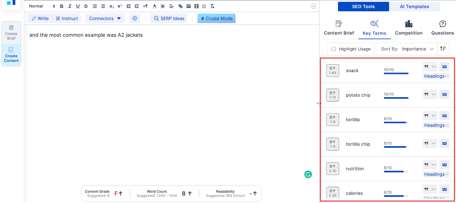 Scalenut NLP-Begriffe