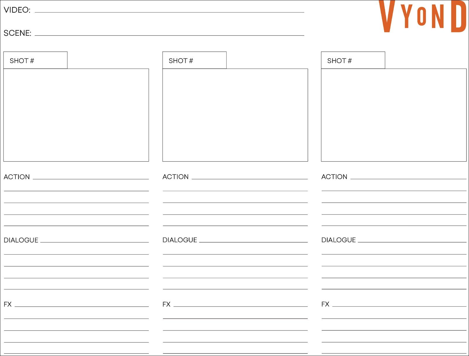 video storyboard