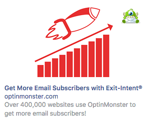 anúncio de retargeting Facebook