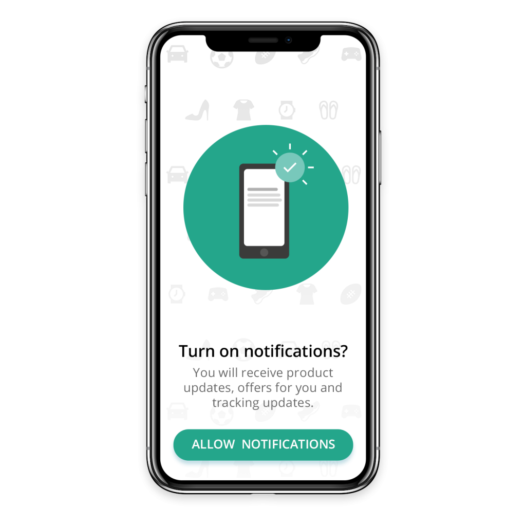 nelle notifiche push di marketing delle app