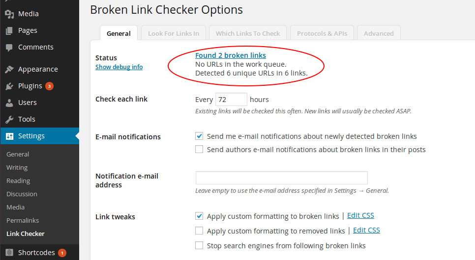 断开的链接检查器屏幕截图 Broken-Link-Checker-Screenshot