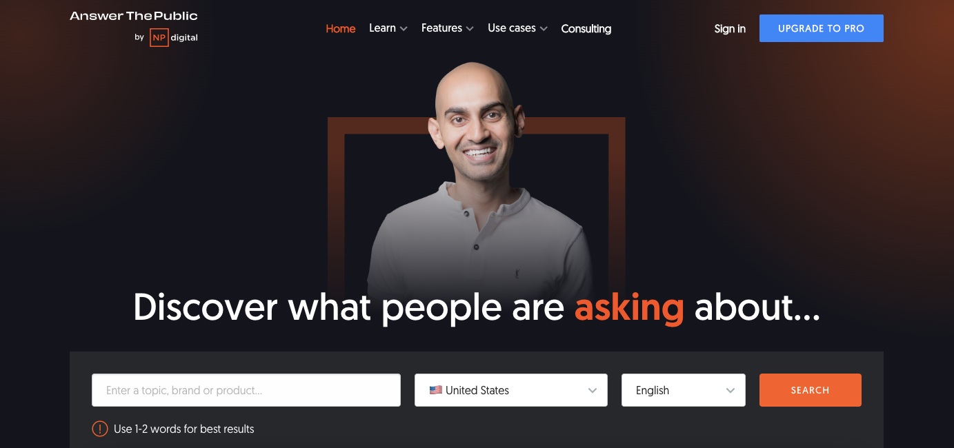 Бесплатные инструменты для исследования ключевых слов: Answer the Public