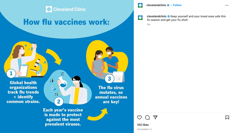 クリーブランドクリニックのInstagram投稿