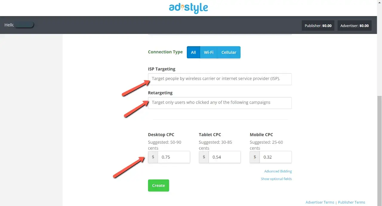 membuat kampanye di jaringan iklan adstyle 2