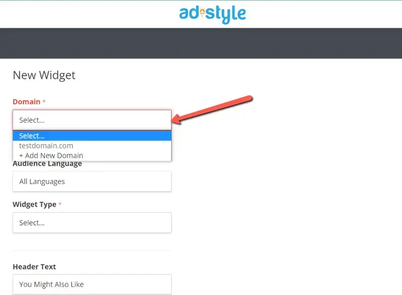 menambahkan widget situs web di jaringan iklan adstyle 3