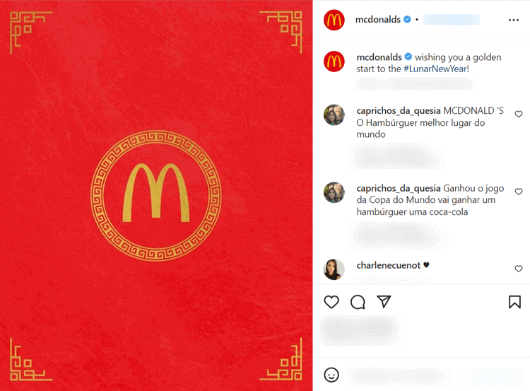 Una captura de pantalla del tema de Instagram de McDonald's