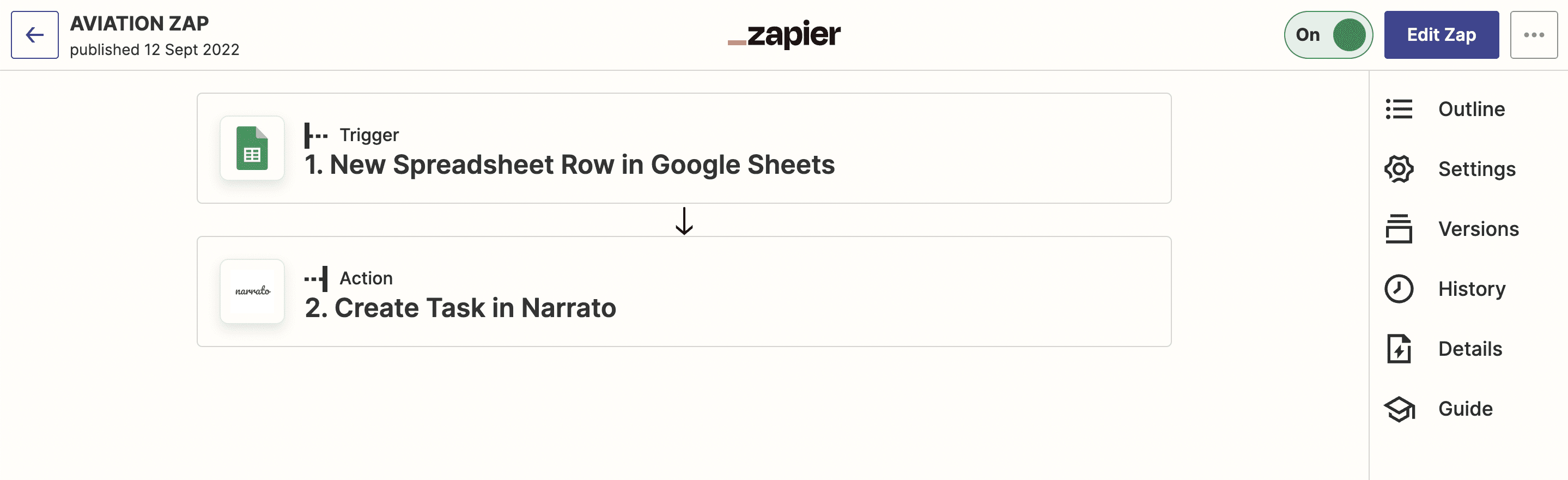 Narrato での Zapier 統合によるコンテンツ発行の自動化
