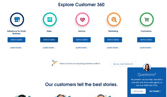 tangkapan layar penjualan demo salesforce