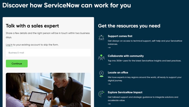 servicenow temukan tangkapan layar halaman