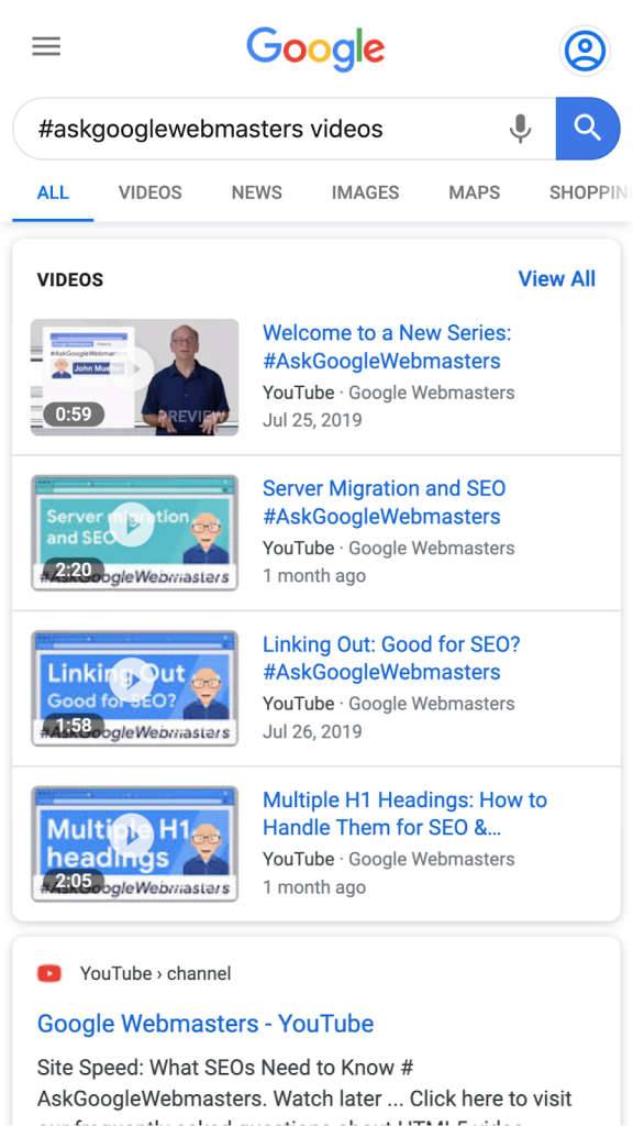 Google検索結果の動画